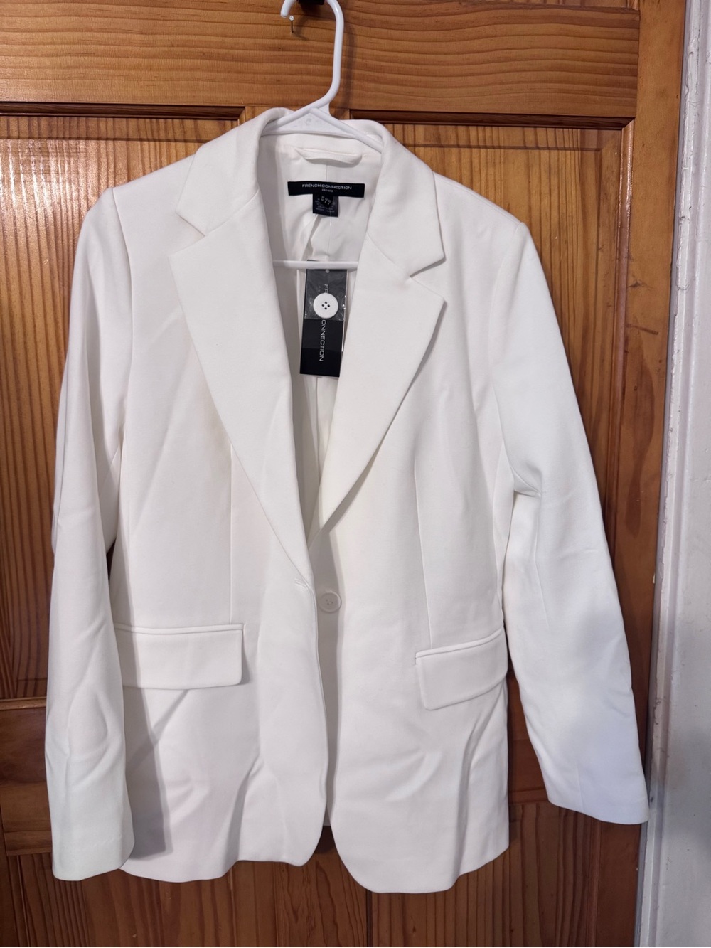 French Connection White Single-Button Tailored Blazer